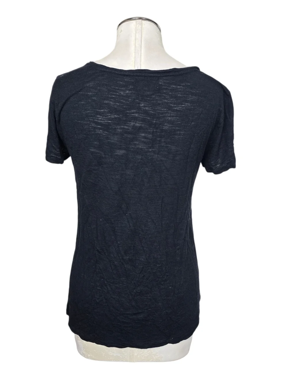 Madewell Black T Shirt Short Sleeves Viscose Lightweight M - Picture 5 of 9